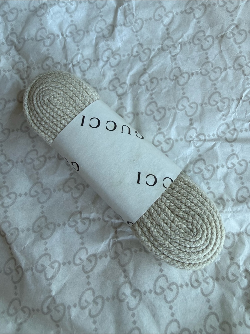 Authentic Gucci Cotton Beige Shoelaces • New • Authentic